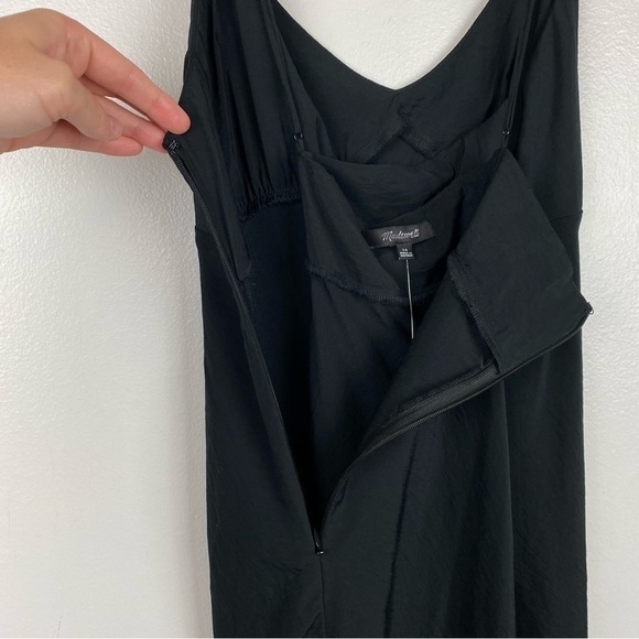 Madewell Layton V-Neck Lightweight Midi Slip Dress Black Size 14/XL NWT - Picture 9 of 12